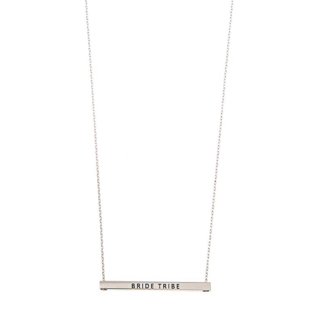 Silver Bride Tribe Bar Mantra Necklace